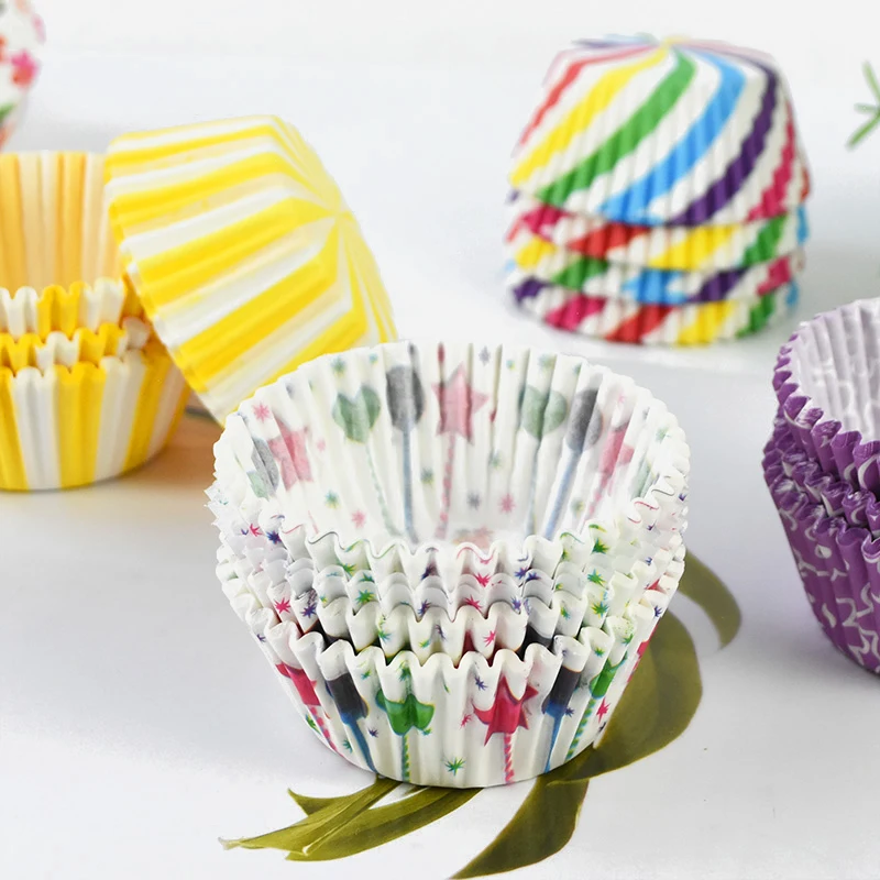100 шт. чашки для выпечки кексов сделай сам бумажный поднос подносы кухонные