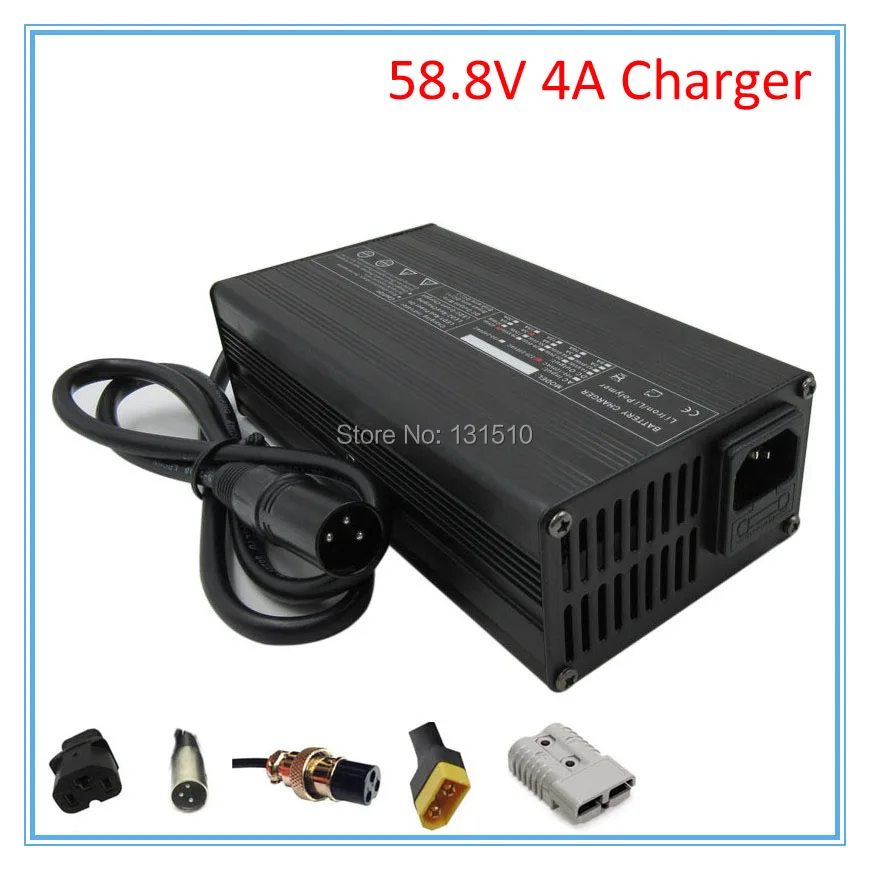 240W 58,8 V 4A литий-ионный аккумулятор зарядное устройство с вентилятором 58,8 V умное зарядное устройство использовать для 51,8 V 52V 14S Электрический аккумулятор для электровелосипеда