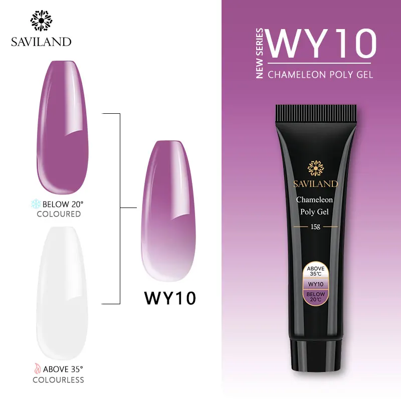 15ml WY10 Saviland 30 мл Гель-лак акриловый полигель изменение температуры многоцветный Алмазный полигель для ногтей быстрое строительство УФ-набор для ногтей - Цвет: 15ml WY10