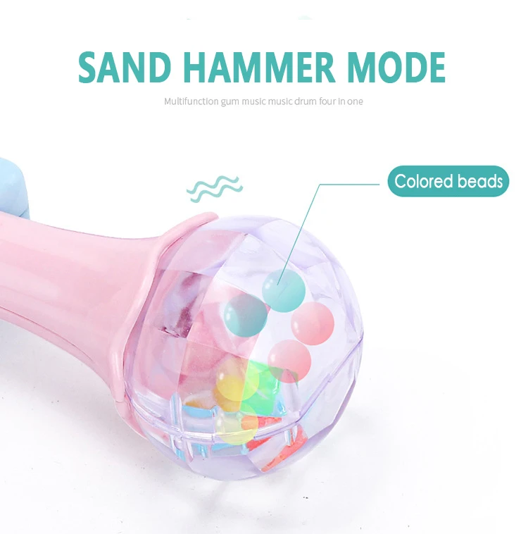 

Baby Grab Stick Electric Musical Tooth Gel Rattle Music Sand Hammer Cute Baby Soothing Toy Educational Toys Gift For Children