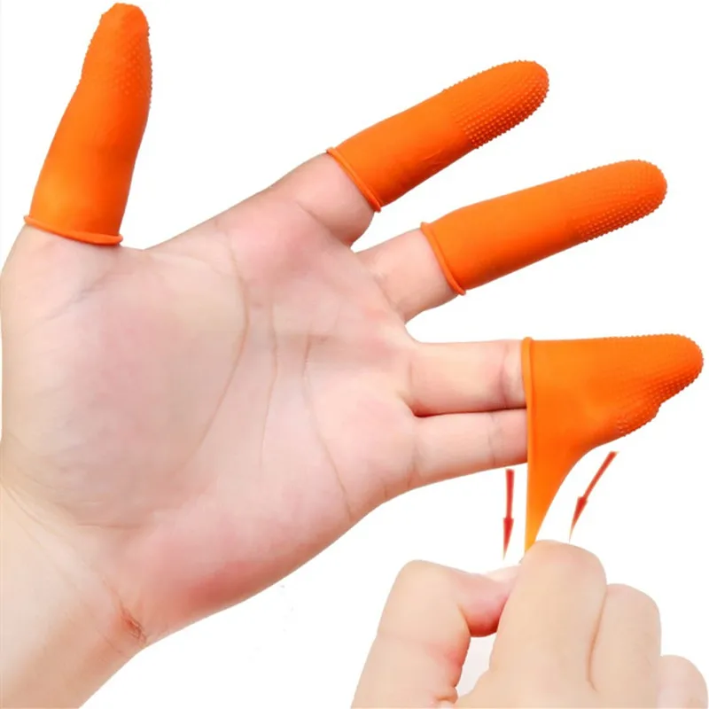 100 шт. противоскользящие латексные перчатки многофункциональные для пальцев