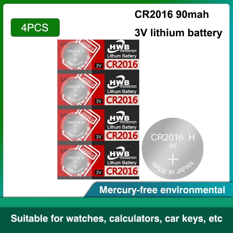 

4pc original for Eaxell cr2016 cr 2016 BR2016 DL2016 LM2016 KCR2016 ECR2016 3v button battery cell battery for watches and toys