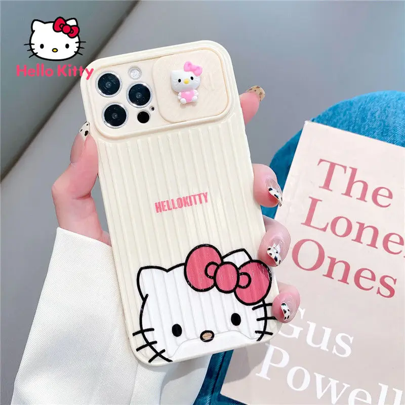 

Hello Kitty for IPhone 7/8P/X/XR/XS/XSMAX/11/12Pro Silicone Sliding Lens Anti-drop Mobile Phone Case