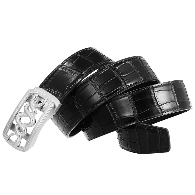 

ZLRPH Fashion stainless steel automatic buckle belt casual men's first layer cowhand leather belt GZYY-LY36-61404