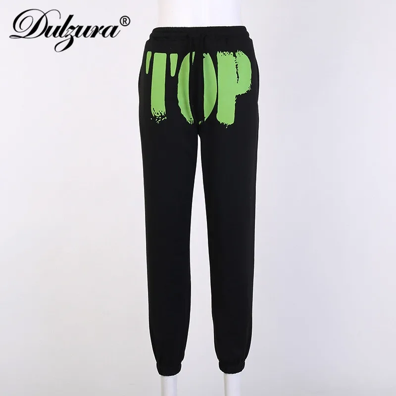 

Dulzura Letter Print Women High Waist Sweatpants Jogger Loose Casual Sporty Streetwear 2020 Autumn Winter Trousers Harem Pants