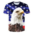 Персонализированный принт головы орла, американский флаг с короткими рукавами, 3D печать, горячая Распродажа, лето, крутой Женский Повседневный эксклюзивный Мужской пуловер
