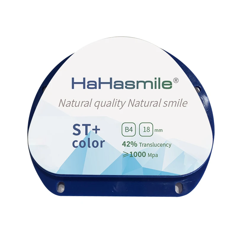 Hahasmile ST+ Color Zirconia AG B4 CAD CAM Dental Preshaded Zirconia  Block Blank High 42% Translucency Vita 16 Shaded zirconia