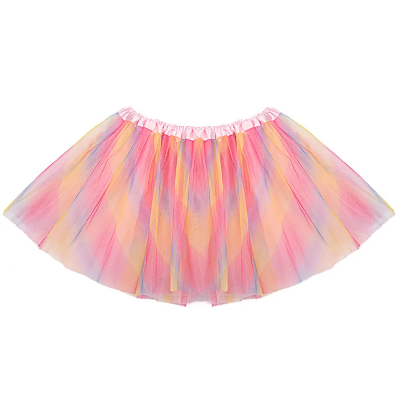 Модная Милая юбка для девочек сетчатая трикотажная Мини пачка Одежда танцев
