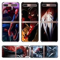 marvel spider man super hero avengers for samsung galaxy z flip 3 5g black mobile shockproof hard capa fundas phone case