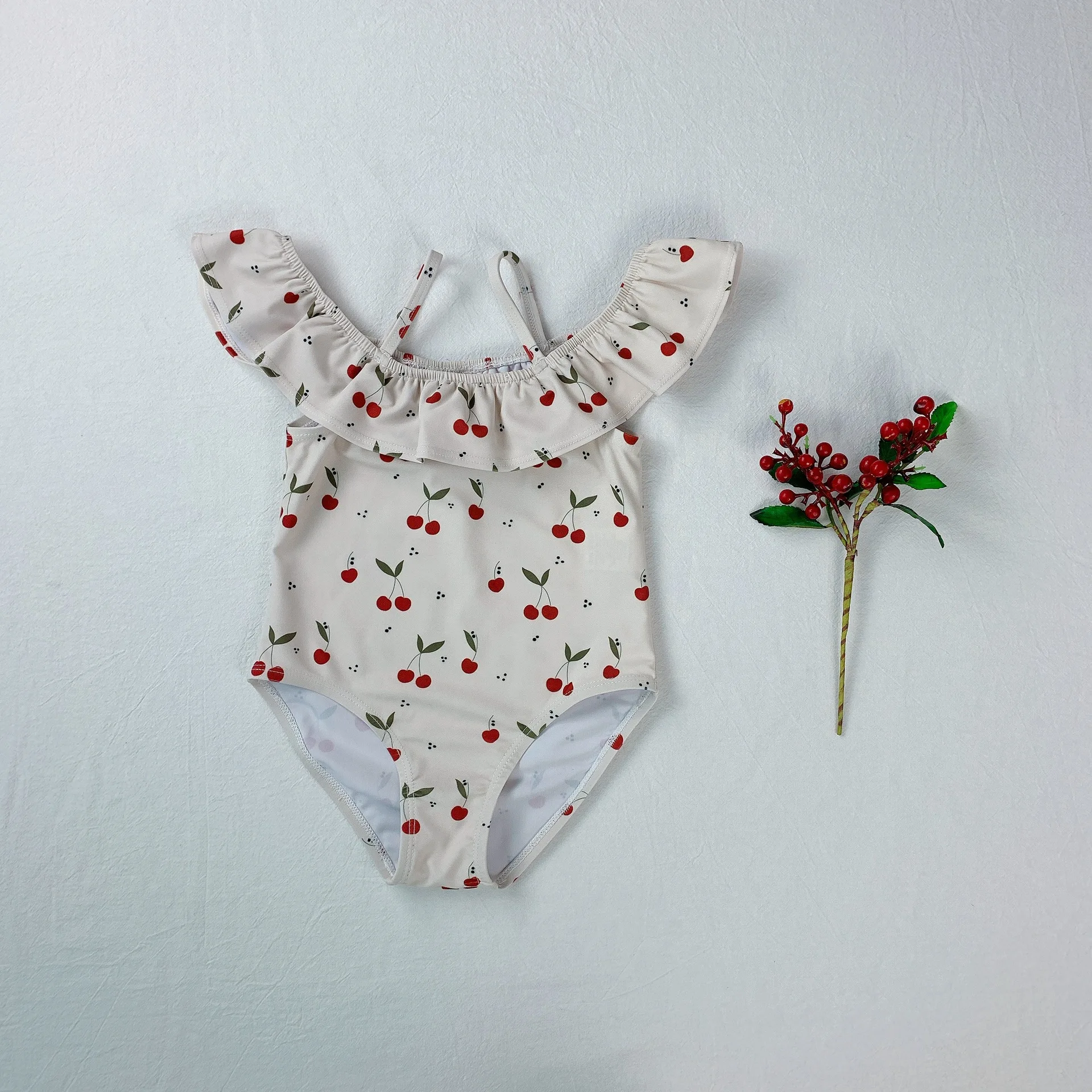 Новинка 2021 летний купальник для маленьких девочек с принтом Пляжное бикини