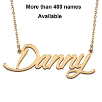 cursive initial letters name necklace for danny birthday party christmas new year graduation wedding valentine day gift