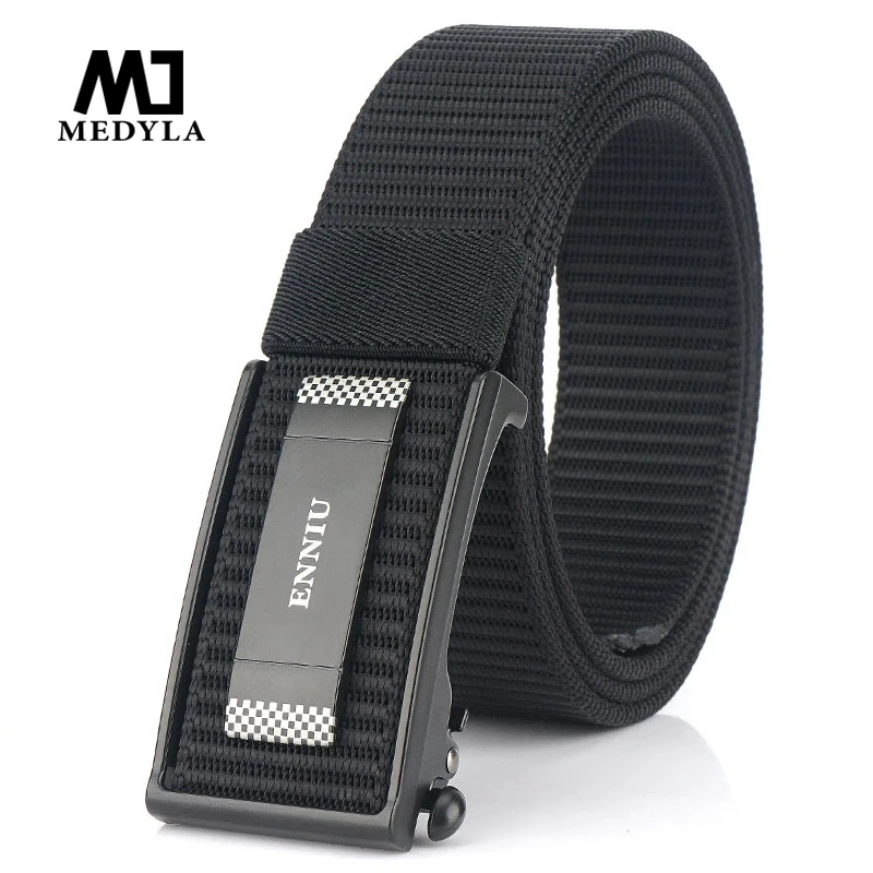 Official Genuine Quick Unlock Men's Automatic buckle Quality Nylon Anti Allergy Fashion Belt Casual Belt MDB044
