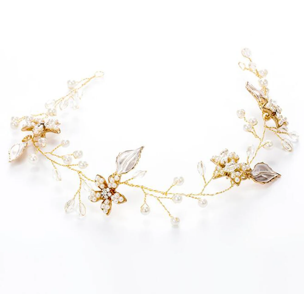 Женский головной убор со стразами свадебный аксессуар для волос с золотыми