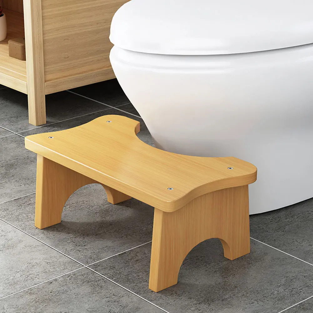 

Kids Adults Durable For Pooping Assistant Household Simple Bamboo Toilet Stool Practical C Shape Home Bathroom Foot Chair