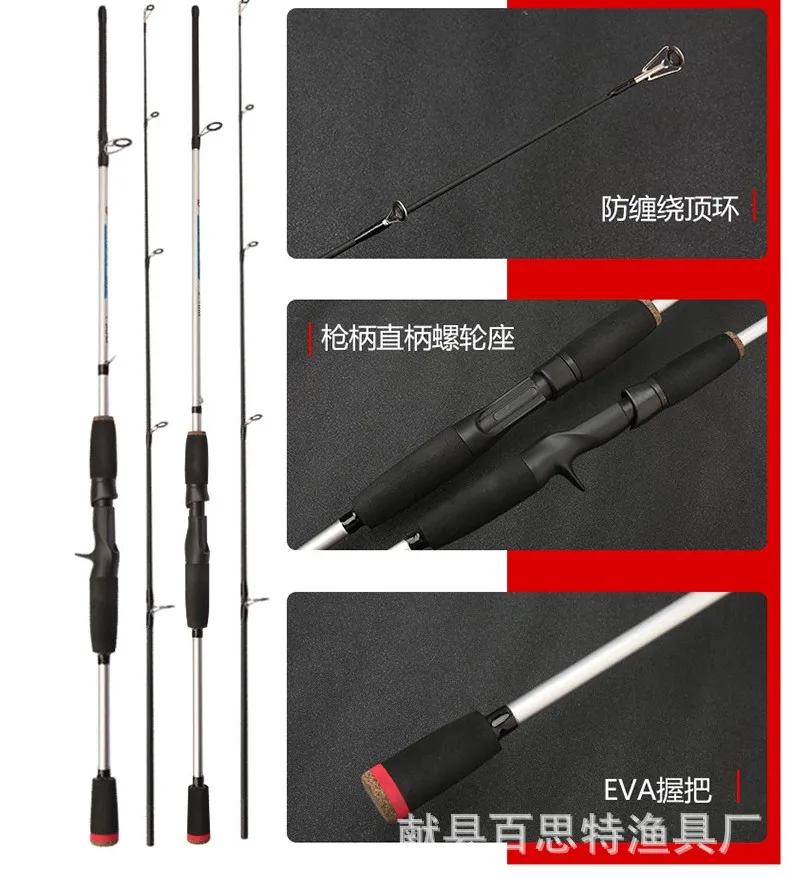 

2 Section Fishing Rod Casting Spinning 1.8m - 2.1m Luya Rods Telescopic FRP Fish Pole High Hardness Pesca Iscas Tackle Tools