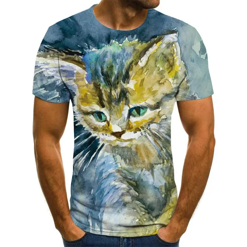 

2021 latest animal 3D printed T-shirt cool funny T-shirt men short-sleeved summer shirt fashion T-shirt size