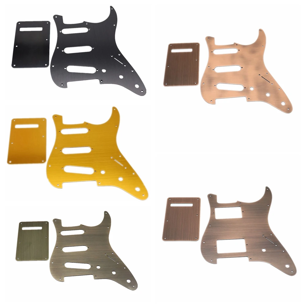 1set Guitar Pickguard Metal SSS/HH Pickguard & Back Plate Tremolo Cavity Cover for ST Guitar