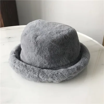 Новая Теплая женская меховая шапка для отдыха, женская зимняя шапка, толстые теплые плоские шапки, уличные шапочки, Мешковатые Головные уборы, шапка - Цвет: Серый