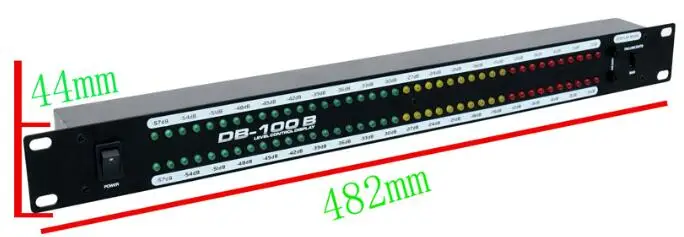 DB100 профессиональный сценический домашний усилитель динамик двойной 40 спектр аудио светодиодный индикатор уровня стерео-57dB-0dB