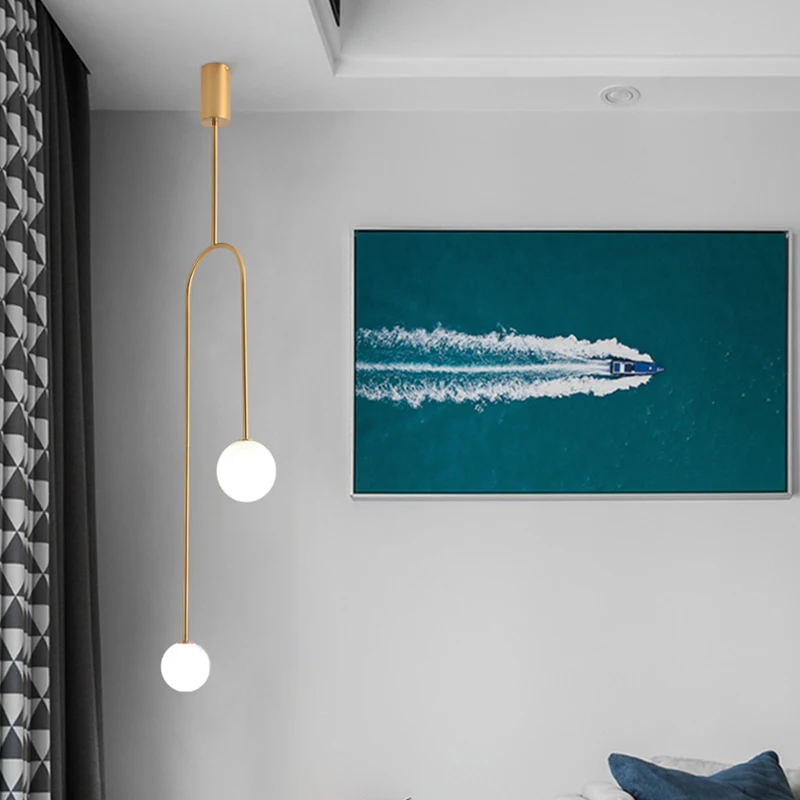 Современный подвесной светильник в виде стеклянного шара Скандинавская