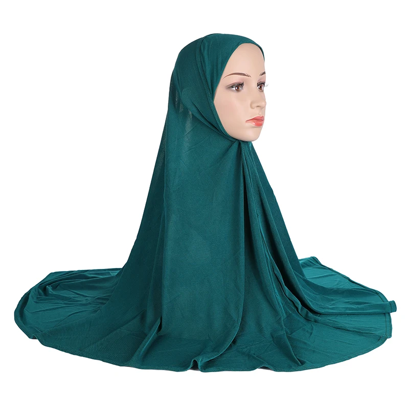 

H023 Adults big size 90*80cm plain pray hijab muslim hijab scarf islamic headscarf hat armia pull on headwrap