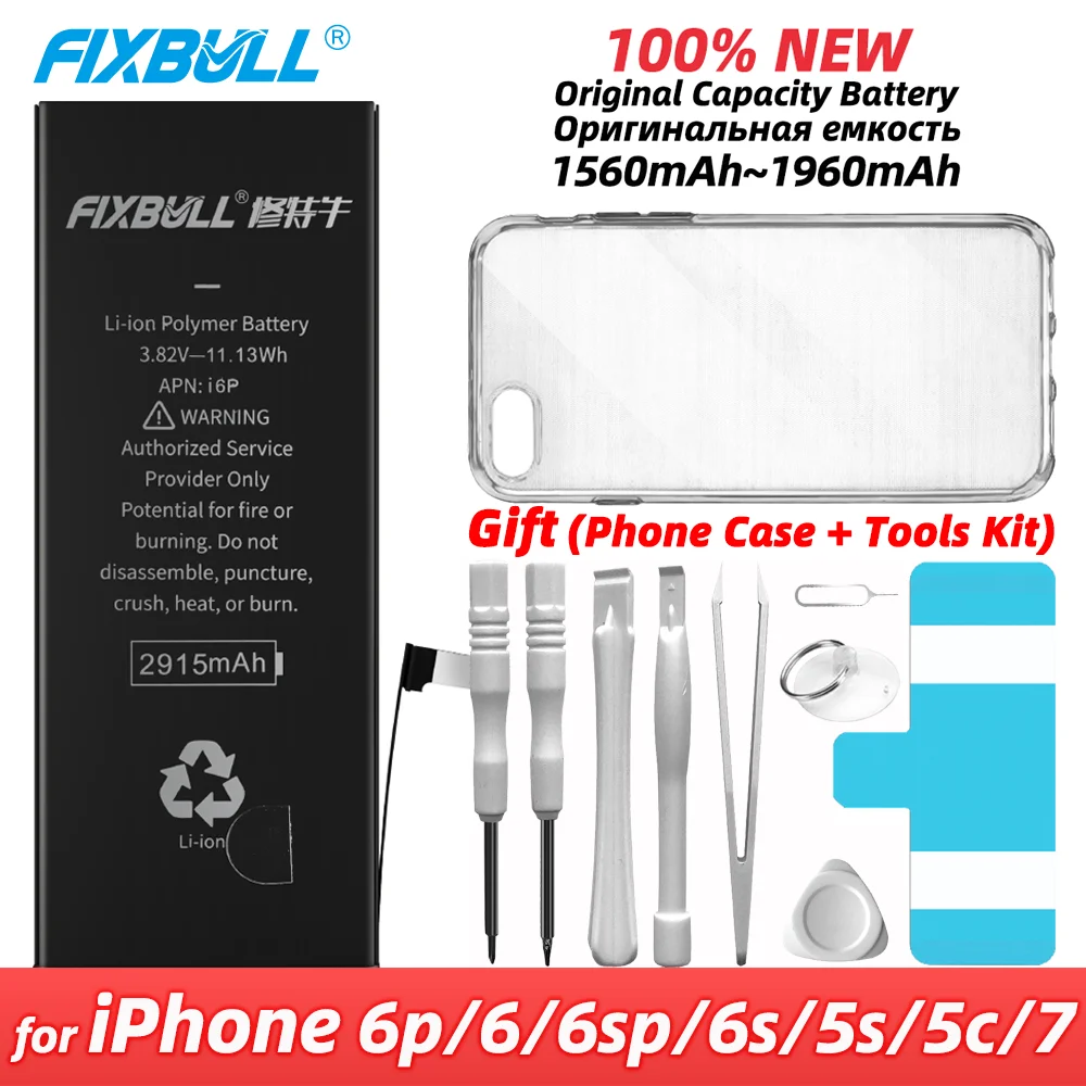 Аккумулятор для телефона FIXBULL iPhone 6 6s plus 6plus 6splus 7 5s 5c Оригинальная батарея iPhone6 iPhone6s