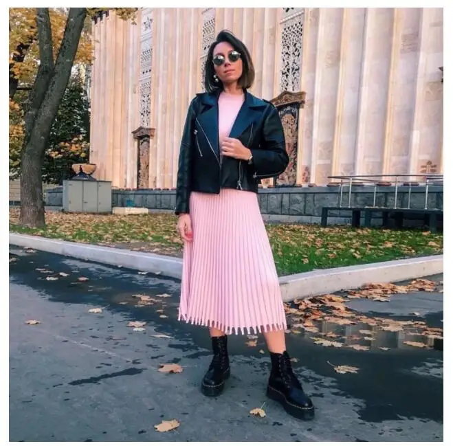 

Women Autumn Winter New Knitted Dress Ribbed Elegant Midi Bodycon Sweater Dress Office Ladies Pleated Dresses Plus Size