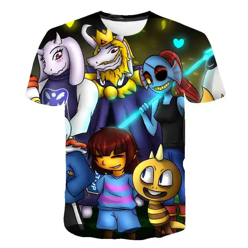Новая повседневная футболка с принтом Undertale для мальчиков и девочек забавная