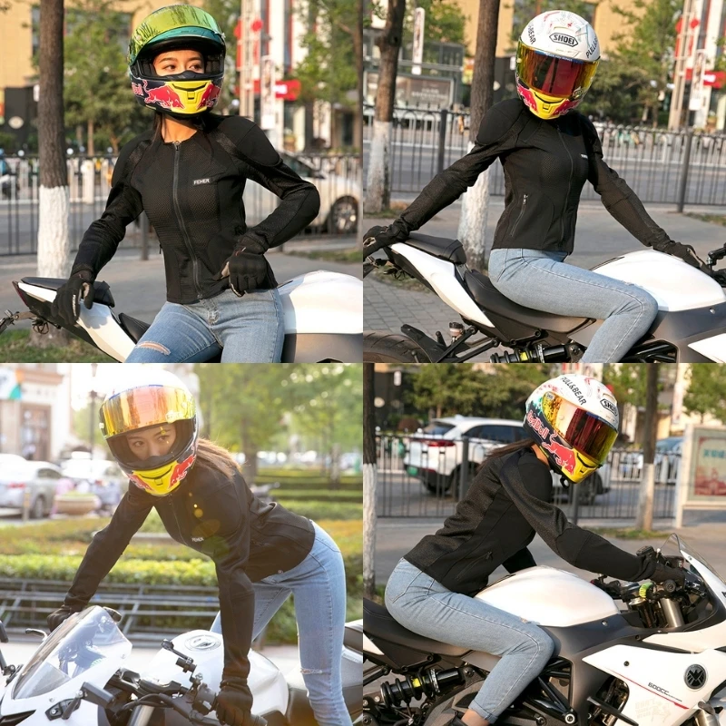 Куртка женская мотоциклетная сетчатая дышащая верхняя одежда для езды на