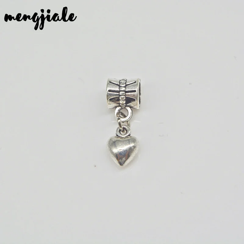 Hot sell 18pcs wholesale metal Tibet Silver love Pendants Heart Charms fit For style European Bracelets | Украшения и аксессуары