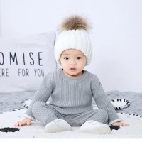 infant sweater autumn and winter plus velvet thickening childrens clothing baby boys knit sweater suit kids clothes girls