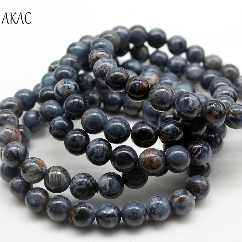 AKAC 8mm+-0.2 semi precious A+ natural Pietersite bracelet smooth round loose beads | Украшения и аксессуары