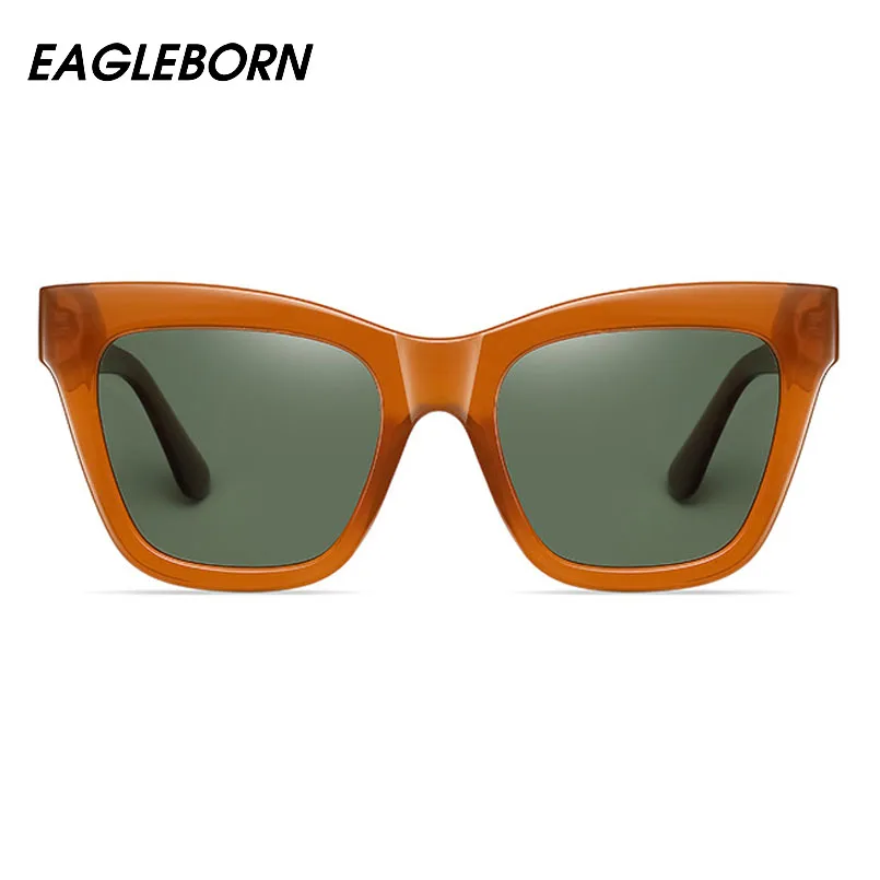 

EAGLEBORN Classic Square Style Sunglasses Women Glamour Cateye Frame Female Male HD Polarized Lens Eyewear UV400 Gafas De Sol