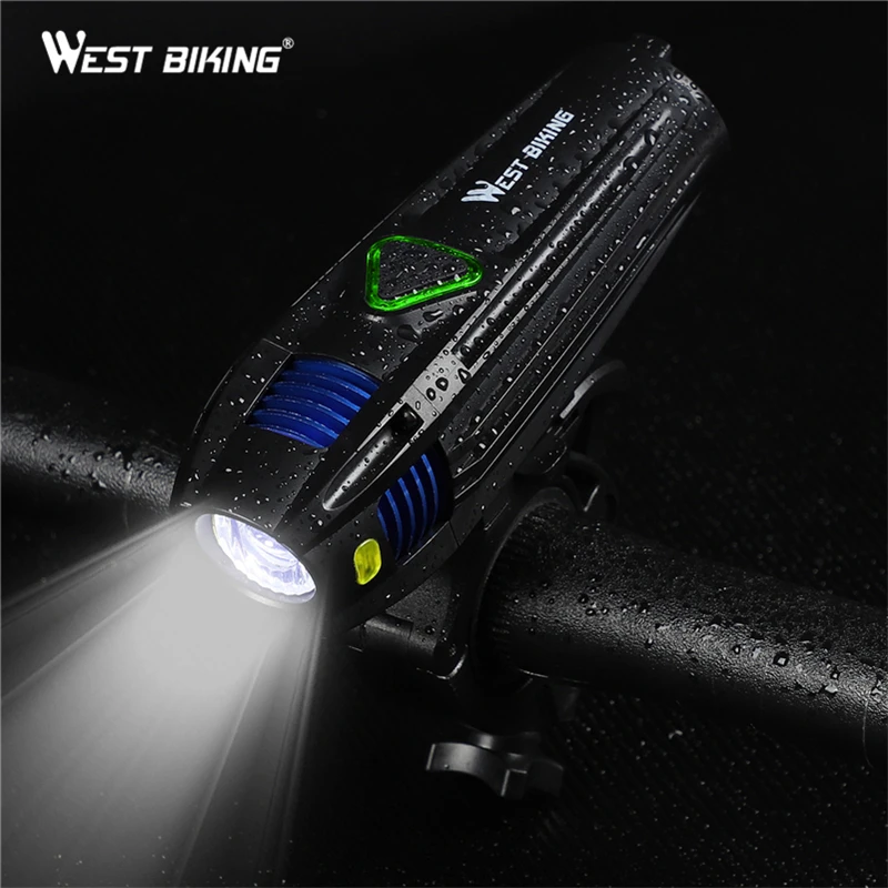WEST BIKING USB Перезаряжаемые передняя фара для велосипеда светильник фонарь вспышка