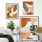 Абстрактная галерея, холст, плакат, настенный художественный принт, современный букет, Минималистичная ботаническая живопись в стиле бохо, декоративная картина для гостиной