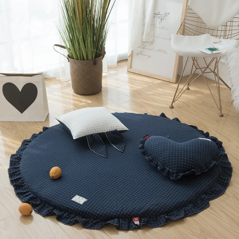 DARK BLUE B Бантом ковер с refulles детский игровой коврик ковер 150*150 см домашний декор для детей коврик нескользящий; для пола коврики моющиеся съемный для маленьких мальчиков и девочек - Цвет: DARK BLUE B