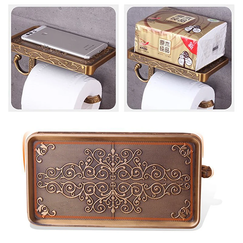 

Перфорации туалетной бумаги рулон диспенсер с мобильный телефон держатель для полотенец тканевая коробка Космический алюминий аксессуары...