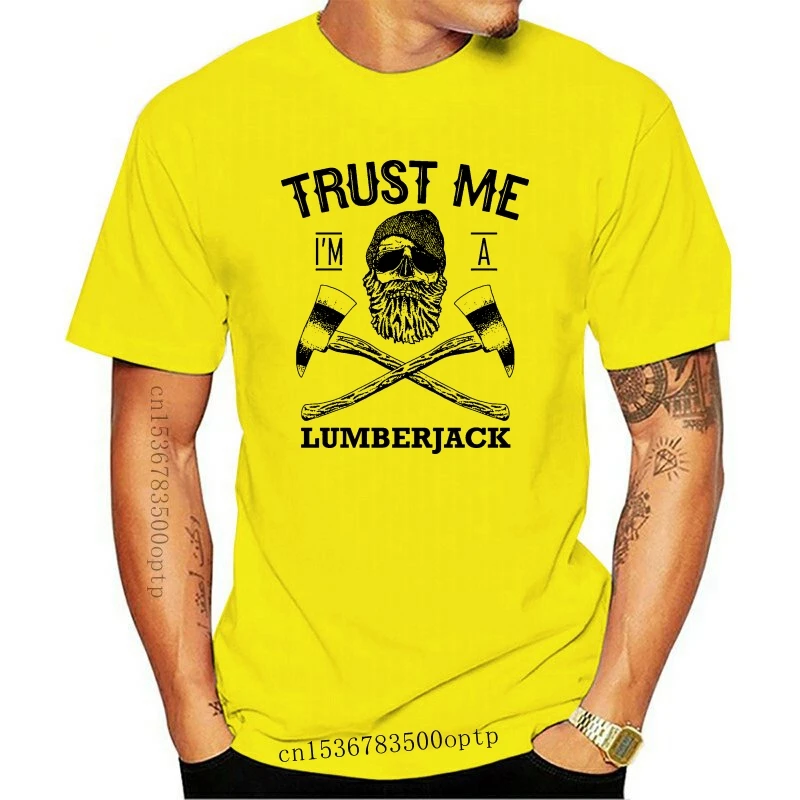 

Новинка 2021, 2021, модные рубашки из 100% хлопка, надпись Trust Me, I A Lumberjack, футболка с черепом, бородой, хипстерская футболка, футболка с рисунком дер...