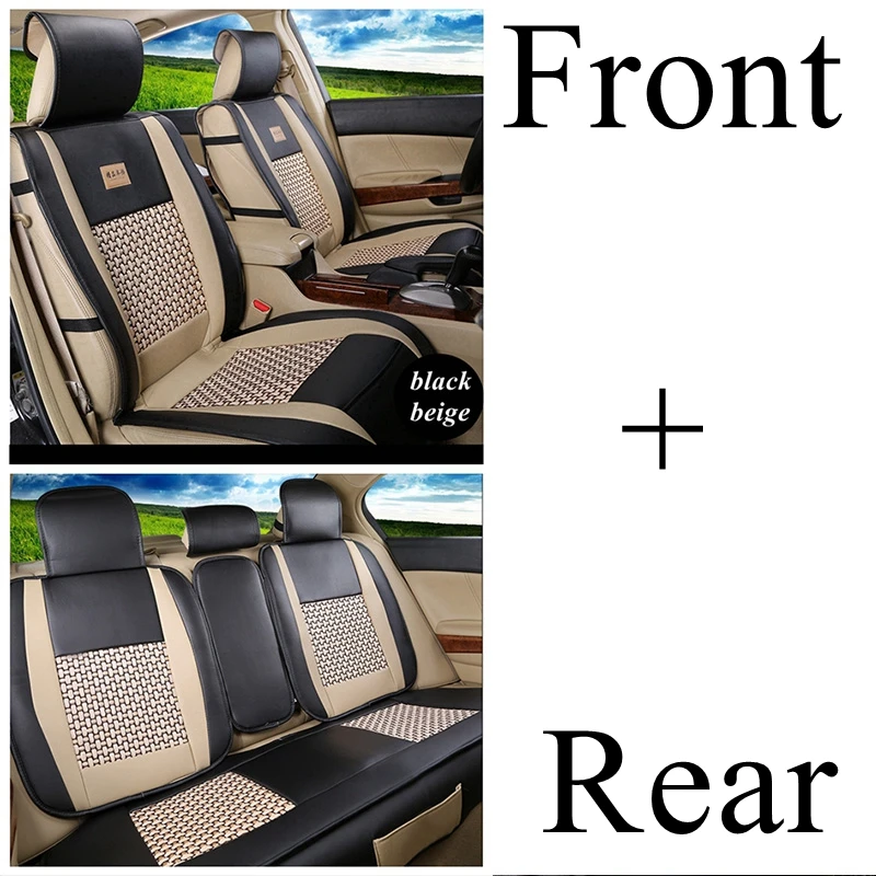 black beige standard Чехол на Автокресло для Jeep wrangler Renegade grand cherokee wrangler jk hyundai Solaris ix35 i10 i20 i30 i40 accent tucson Creta - Название цвета: black beige standard