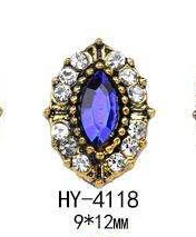 HY-4118 10pcs 10 шт./лот, древний сплав, дизайн ногтей, 3d, плоская задняя сторона, цветные бриллианты, жемчужные ювелирные изделия, стразы, украшения для ногтей - Цвет: HY-4118 10pcs
