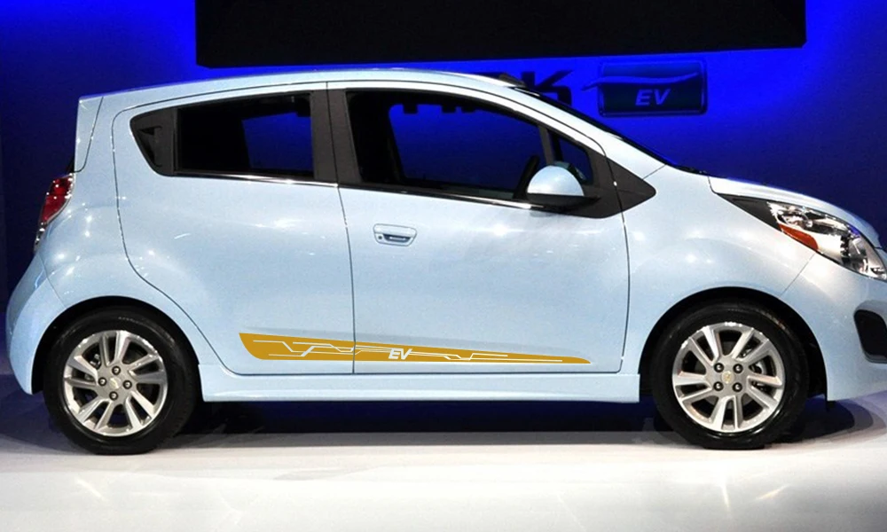 2 шт. для Chevrolet Spark автомобильные боковые наклейки на дверь авто Спортивная графика виниловая пленка наклейки автомобильный Стайлинг автомобильные принадлежности для тюнинга