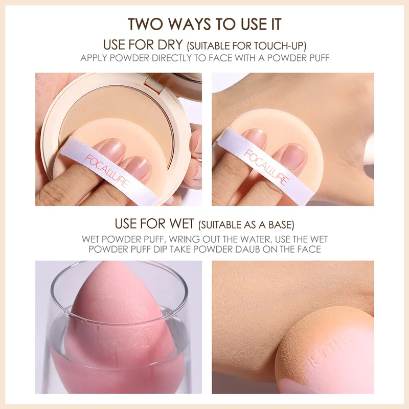 Компактная пудра FOCALLURE для макияжа мягкая и эластичная кожи контроль жирности