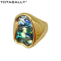 totasally new arrival women rings abalone shell top ladies rings semi circle coin eye rings gifts anillos de mujeres dropship