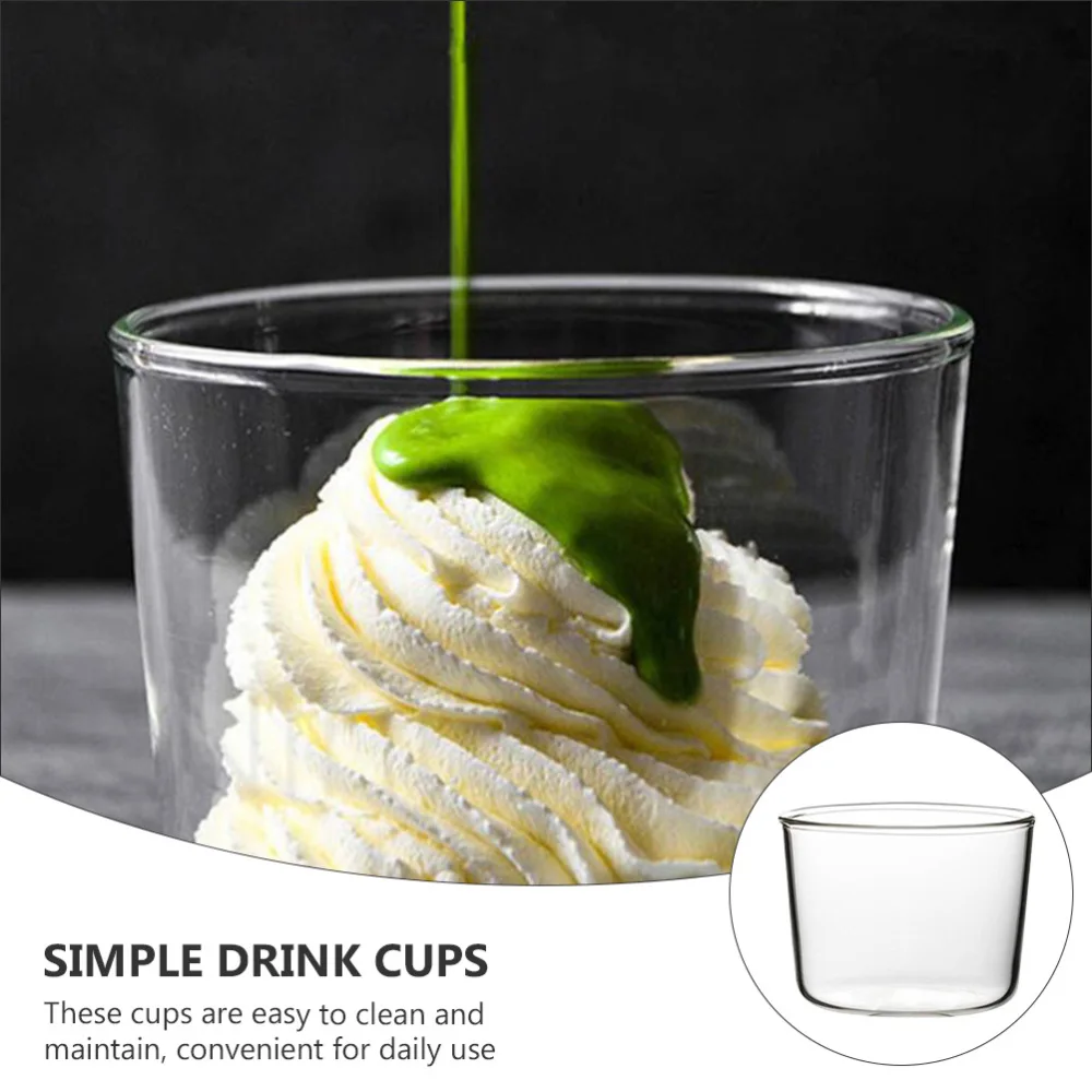 

4pcs 200 Glass Rounded Mousse Cups Multipurpose Ice Cream Cups Dessert Cups