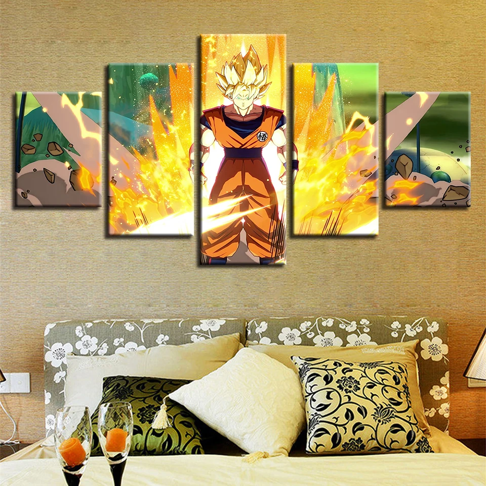 Современные HD печатные картины плакат в рамке искусство 5 шт. аниме персонаж Dragon