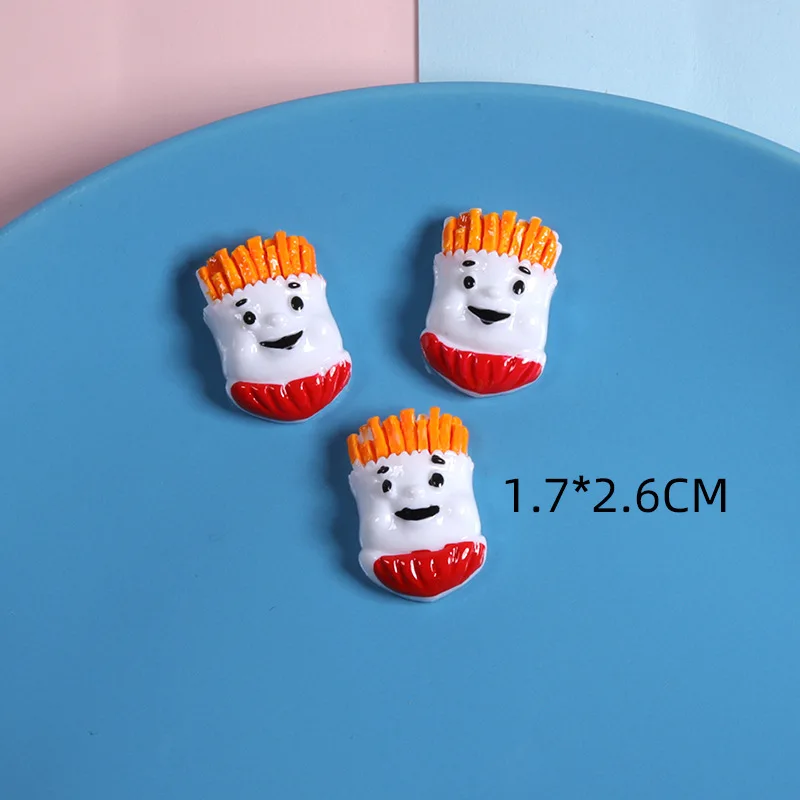 

10Pcs Cartoon Resin Fries Burger Owl Decoration Craft Flatback Cabochon DIY Embellishments for Scrapbooking Craft Supplies