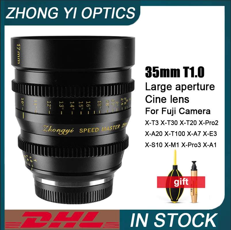

Zhongyi 35mm T1.0 Cine Lens Manual Focus for Fujifilm Fuji X Mount Cameras X-T30 X-PRO3 X-E3 X-T20 X-T100 X20 T30 X-T20 X-T100