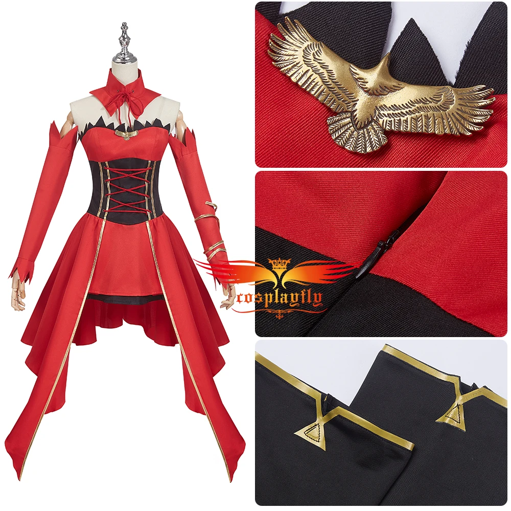 Anime Takt op Destiny Destiny Cosplay Costume for Women Adult Outfits Strapless Red Dress Cuffs Collar Accessories Halloween