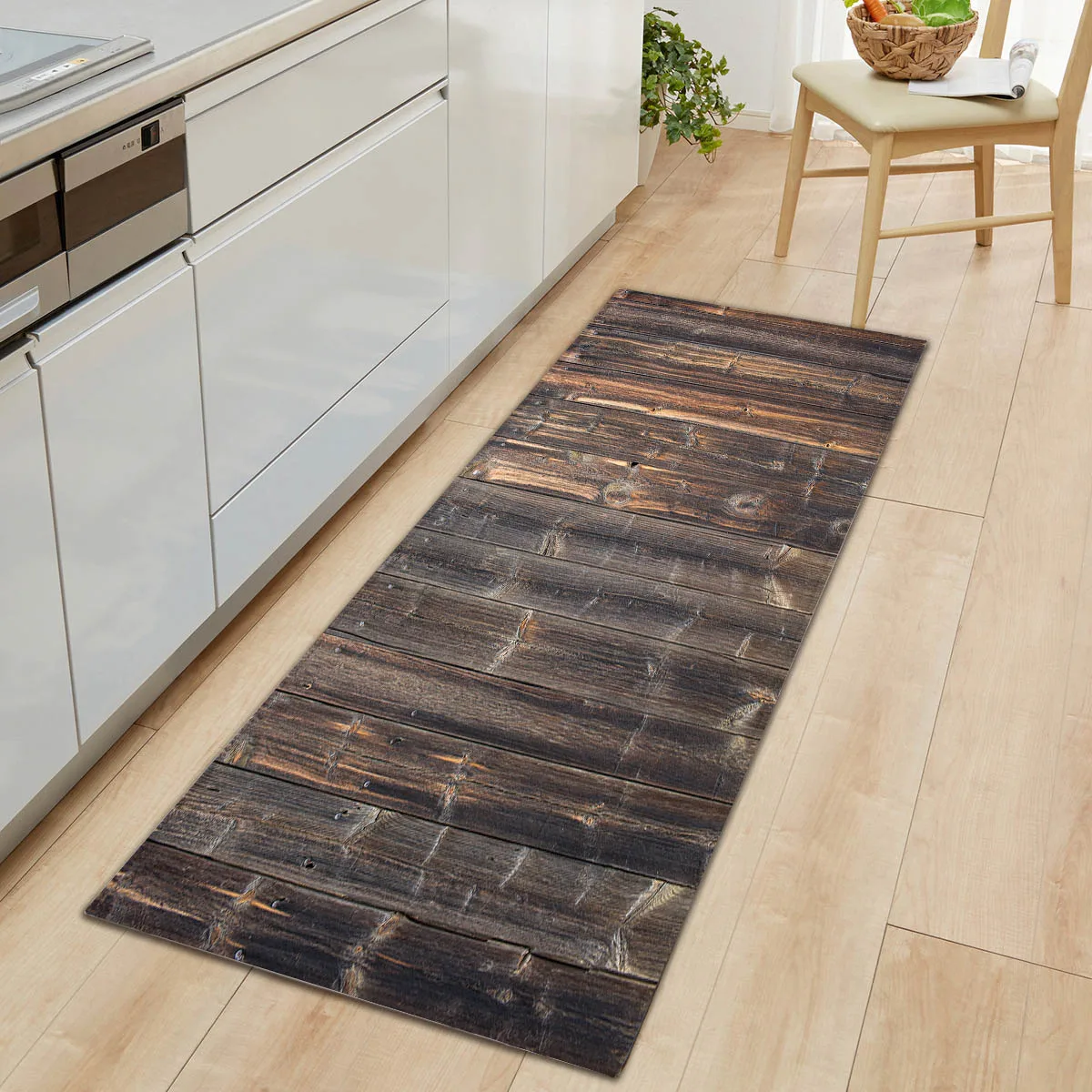 

Geometric Wood Grain Kitchen Mat Living Room Floor Mat Door Mats Entrance Non-Slip Floor Rug For Living Rooms Kitchen Rug Carpet