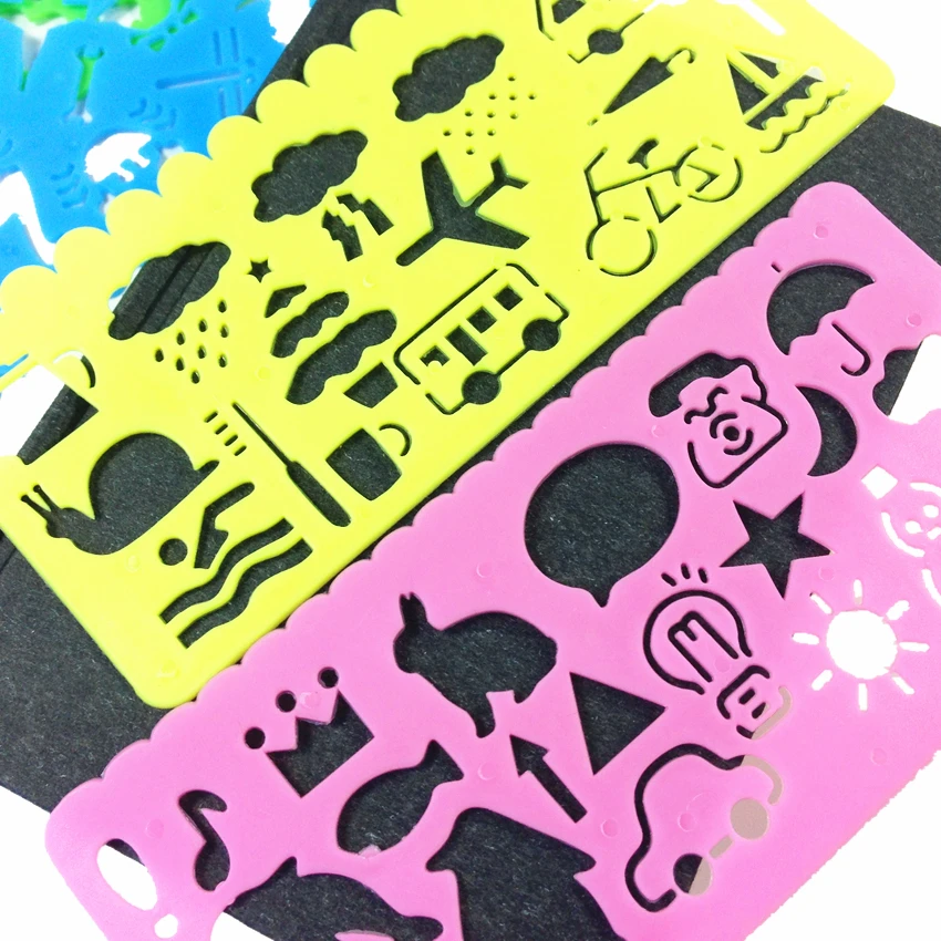 4 шт./компл. яркие цветные шаблоны для рисования линейка подарок канцелярские